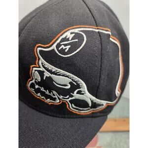Metal Militia Motocross Hat FlexFit Sz L/XL Black Vintage Skull Racing Gearhead